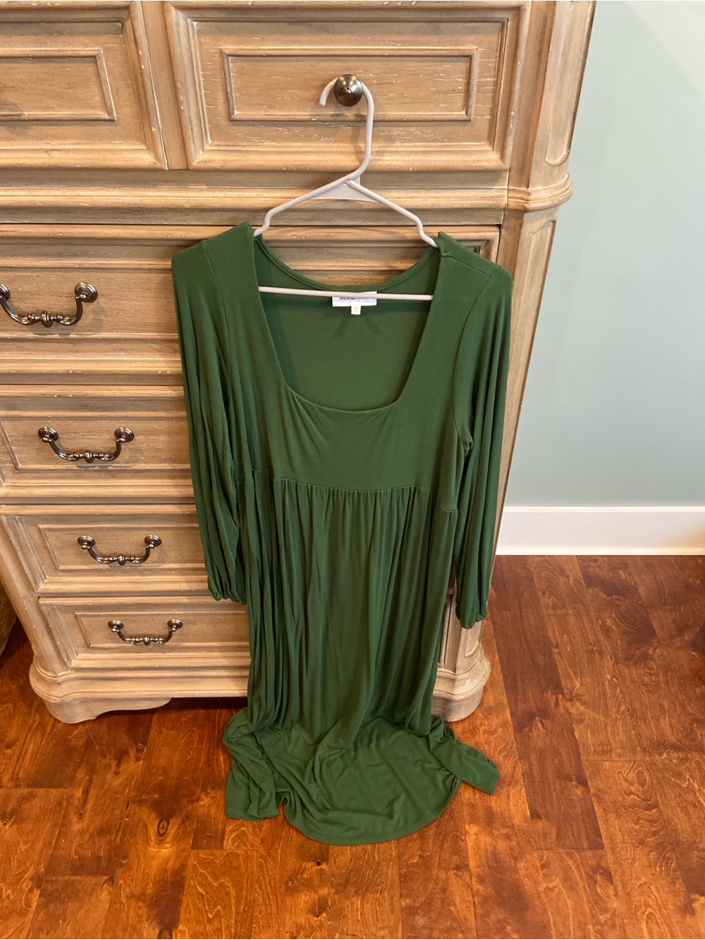 Motherhood Maternity Olive Green Maxi Dress with Long Sleeves | Size M